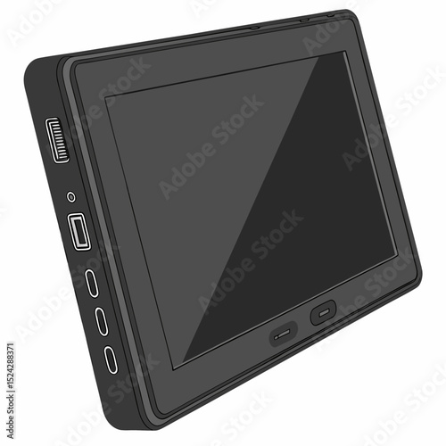 Sleek black tablet computer device technology gadget