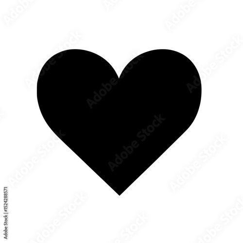 a black heart shaped icon on a transparent background black, flat, icon, silhouette , Generative art.