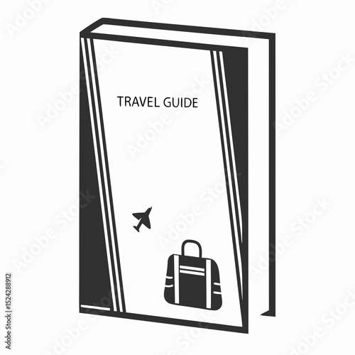 Essential travel guide book icon airplane bag
