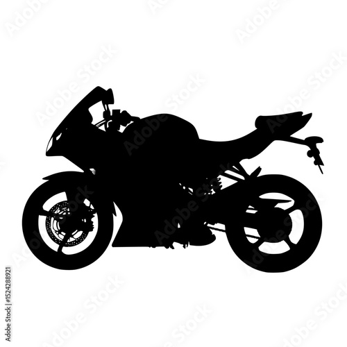 a black silhouette of a motorcycle on a transparent background black, motorcycle, silhouette , Generative art.