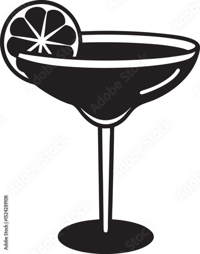 martini glass with lemon