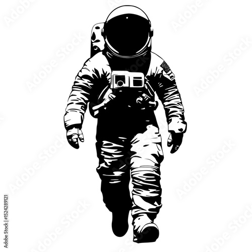 a man in a suit walking in space art, astronaut, black, man, moon, space, suit, walk , Generative art.