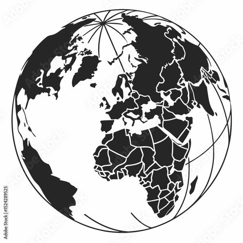 Professional globe illustration isolated on white background