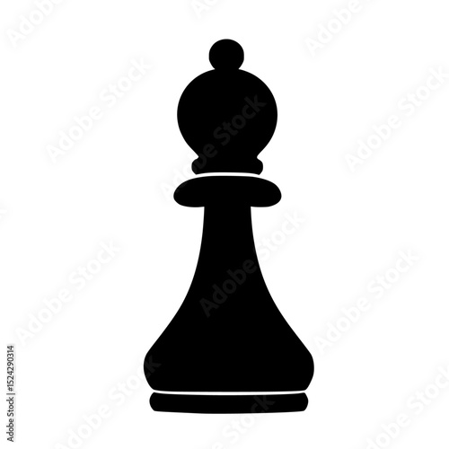 a black and white icon of a chess piece black, icon, silhouette , Generative art.
