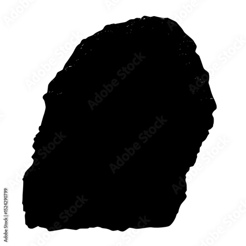 a black silhouette of a man's head on a transparent background black, head, illustration, map, silhouette , Generative art.