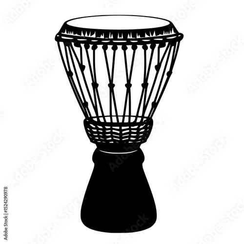 a drum in black style on a transparent background black, drum, icon, silhouette, style , Generative art.
