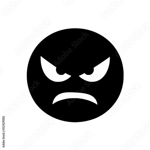 a symbol of an evil face in a black circle black, circle, eye, face, icon, symbol , Generative art.