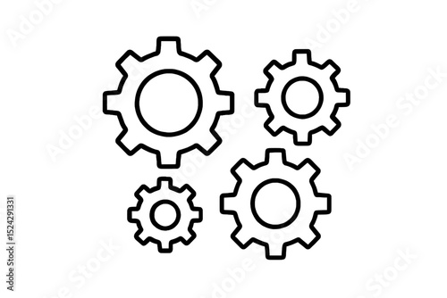 Gear Cogwheel Icons Set – Engineering and Technology Vector
