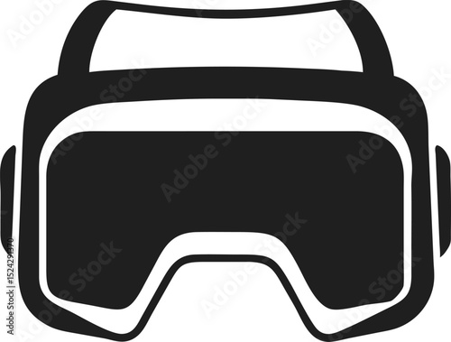 VR headset silhouette for virtual reality gaming and immersive experience vector