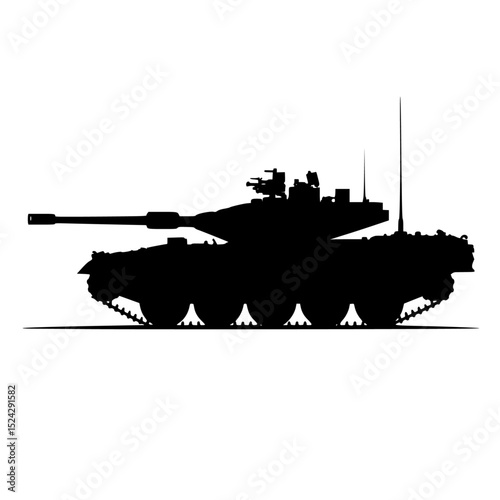 a silhouette of a tank on a transparent background black, silhouette, tank , Generative art.