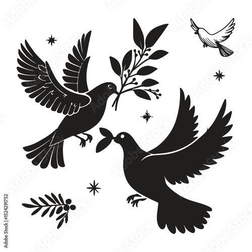 Flying eagle silhouette vector illustration with outstretched wings, a symbol of nature's majestic birds of prey