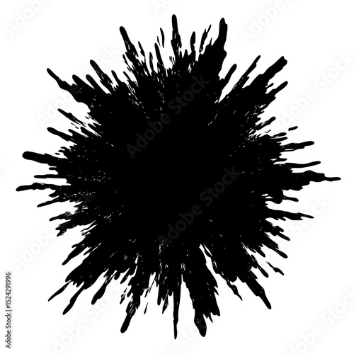 a circle of black ink with a white background black, circle, image, ink , Generative art.