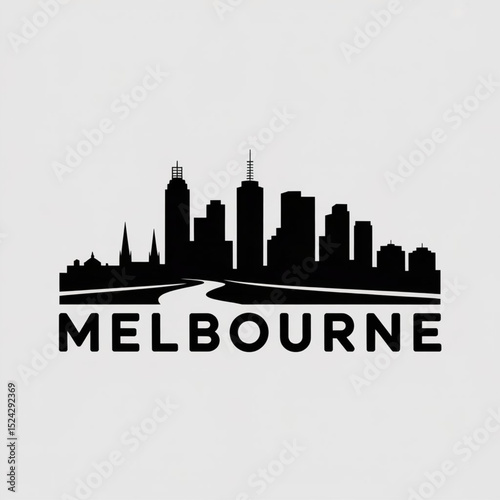 Melbourne Skyline Silhouette — Modern Australian City Vector Illustration