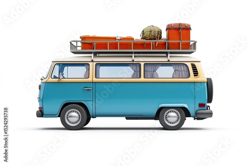 Inspiring Road Trip Stories Isolated on White Background, Depth of Field