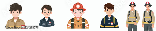 firefighter character vector
