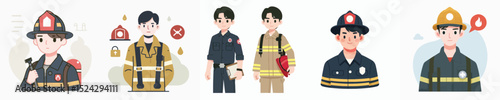 firefighter character vector
