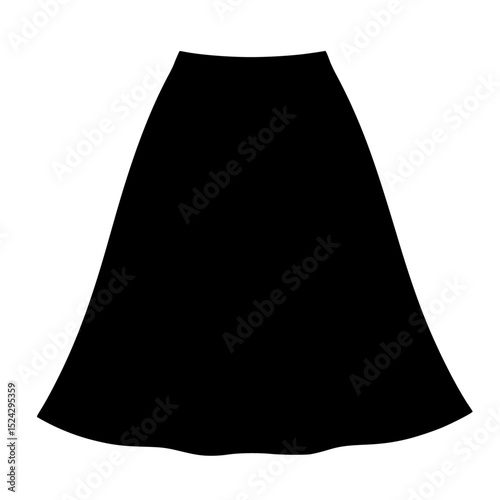 a black and white silhouette of a woman in a long skirt black, dress, icon, long, silhouette, skirt, woman , Generative art.