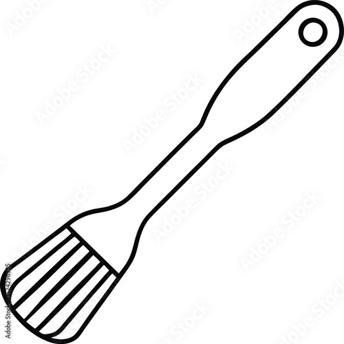 pastry brush icon line art vector illustration on transparent background
