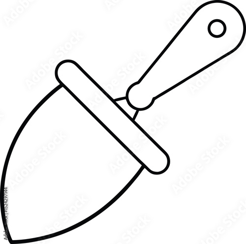 pizza cutter icon line art vector illustration on transparent background
