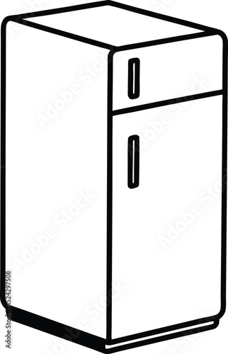 refrigerator  icon line art vector illustration on transparent background
