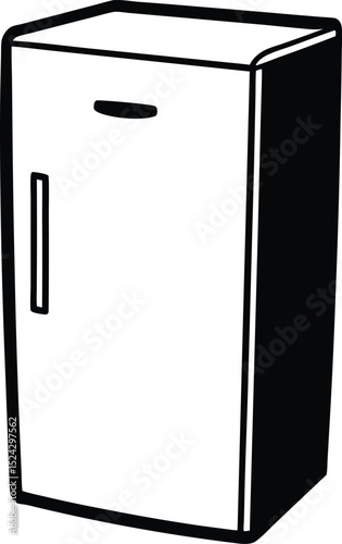 refrigerator icon line art vector illustration on transparent background
