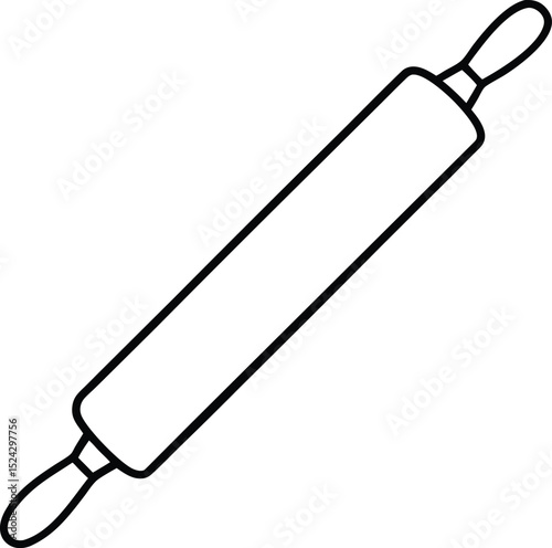 rolling pin icon line art vector illustration on transparent background
