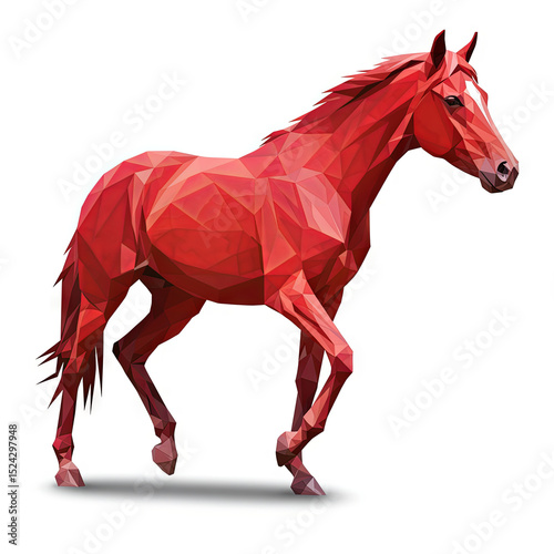 Illustration of red horse for new year 2026