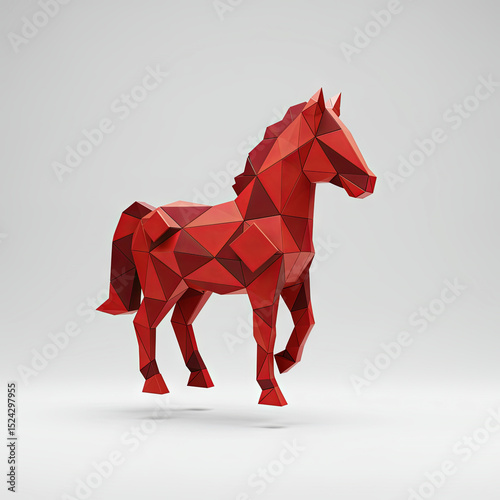 Illustration of red horse for new year 2026