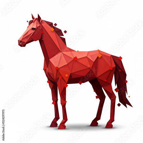 Illustration of red horse for new year 2026