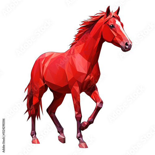Illustration of red horse for new year 2026