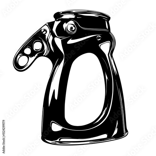 a black and white illustration of a spray can black, drawing, illustration , Generative art.