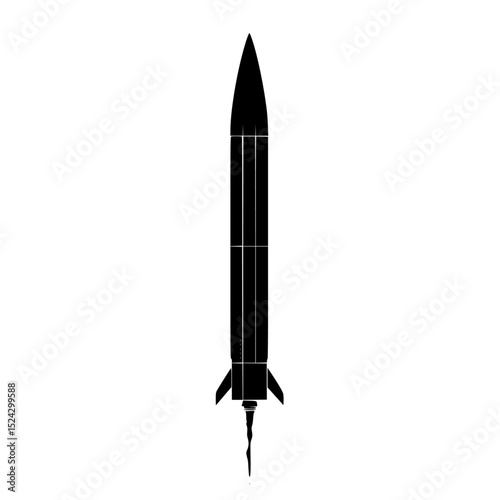 a black silhouette of a rocket on a transparent background black, icon, rocket, silhouette , Generative art.