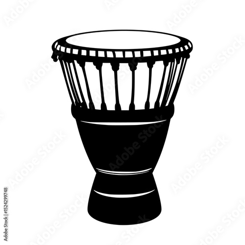 black silhouette of drum on white background icon black, drum, icon, musical, silhouette, style , Generative art.
