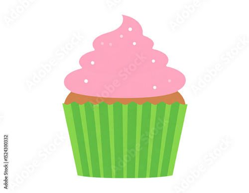 Cartoon Pastel Cupcake Isol...