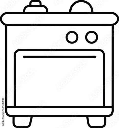 stove icon line art vector illustration on transparent background
