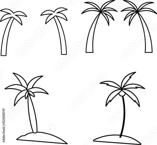 set of palm trees