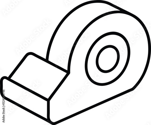 tape dispenser icon line art vector illustration on transparent background
