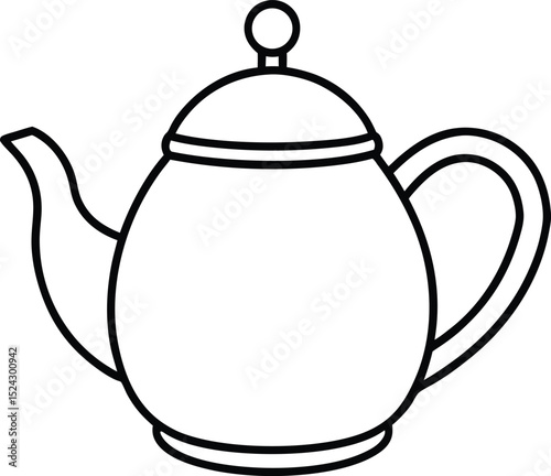 teapot icon line art vector illustration on transparent background
