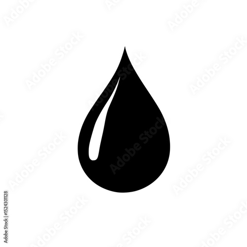 a black silhouette of a drop of water or oil on a transparent background black, drop, icon, liquid, oil, silhouette, symbol, water, water drop , Generative art.