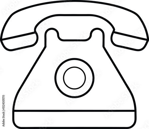 telephone icon line art vector illustration on transparent background
