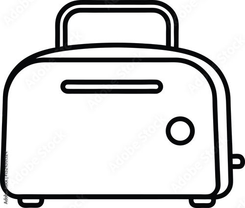 toaster icon line art vector illustration on transparent background
