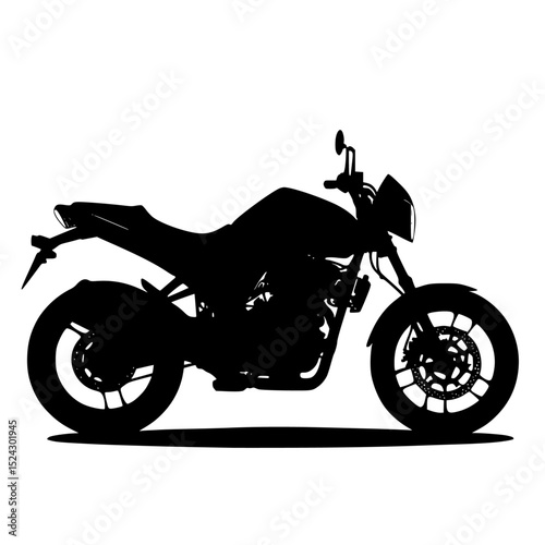 a black silhouette of a motorcycle on a transparent background black, motorcycle, silhouette , Generative art.