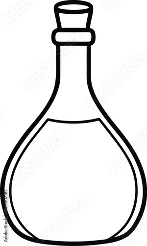 vinegar bottle icon line art vector illustration on transparent background
