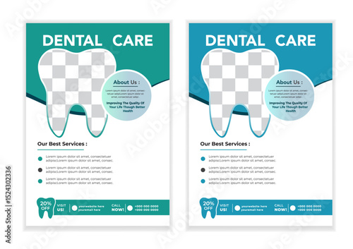Creative medical healthcare flyer poster template design.Creative Dental care flyer poster template design	