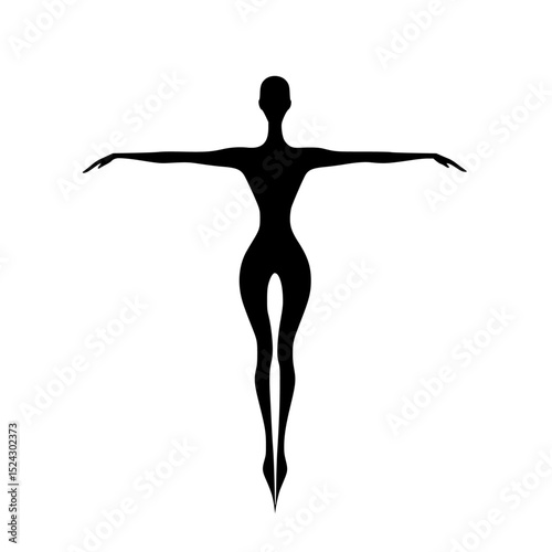 the figure of a man or woman in a black silhouette on a transparent background ballerina, black, body, figure, man, silhouette, woman , Generative art.