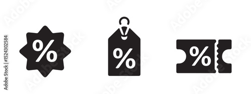 Discount Icons Percentage Off Sale Tags, Coupons, and Badges