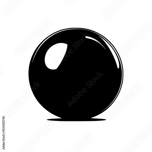 a symbol of a black ball on a transparent background ball, black, circle, icon, silhouette, symbol , Generative art.