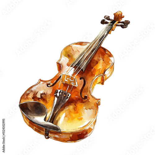 Violin Rosin, watercolor drawing vector, high quality, isolated on a white background.