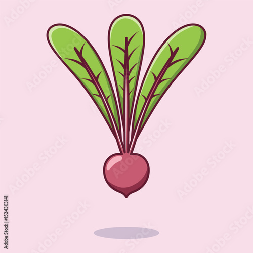 Beetrootcute vector. Healthy food. Illustration of cartoon vegetable isolated on colorful background.