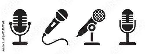 Microphone Icons A Collection of Retro and Modern Designs for Audio Recording